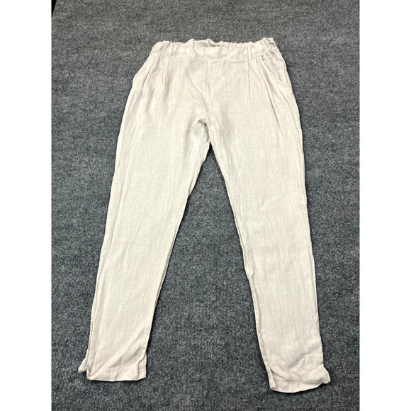 Linen Coastal Beach Resort Rustic Pants M Coastal Boho Minimalist Italy Vacation - Picture 1 of 11